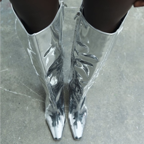 Zara metallic over knee boots🔥🔥🔥 - Picture 2 of 7